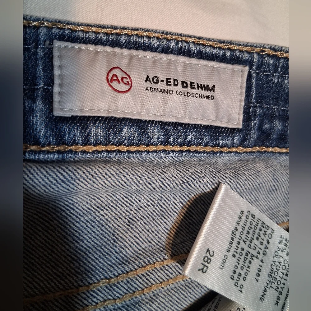 Ag Adriano Goldschmied Nikki Shorts Blue Denim Jeans Size 28R - Picture 3 of 11